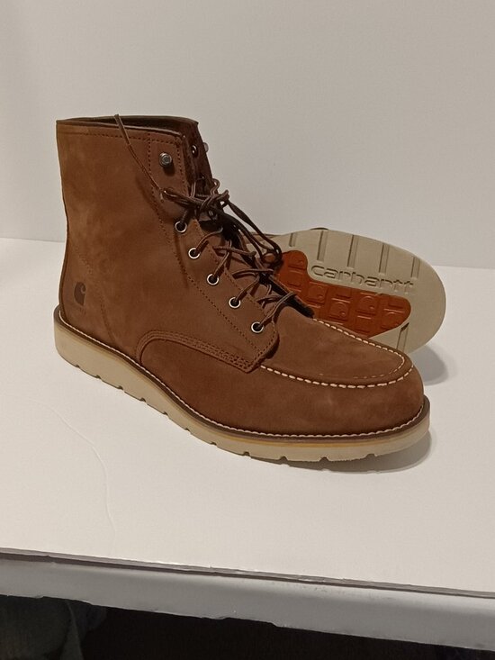 Carhartt Men’s Brown Leather Moc Toe Wedge Work Boots Size 14 New With Tags main image 5